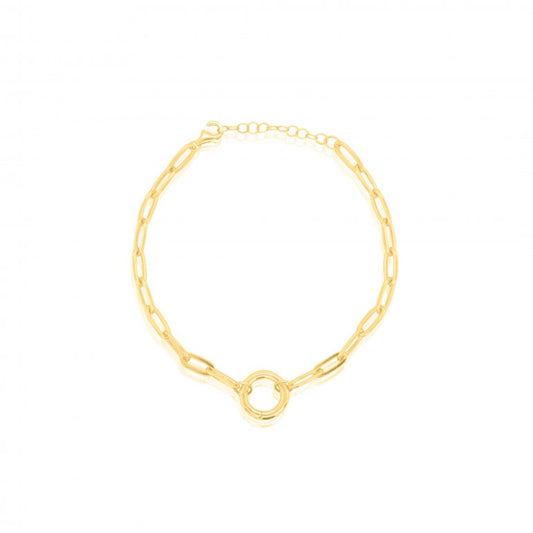 Gold Vermeil Paperclip Round Enhancer Bracelet