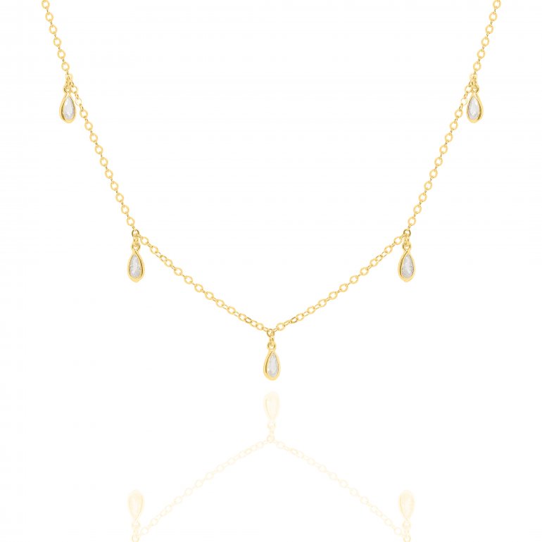 Gold Vermeil Teardrop CZ Choker